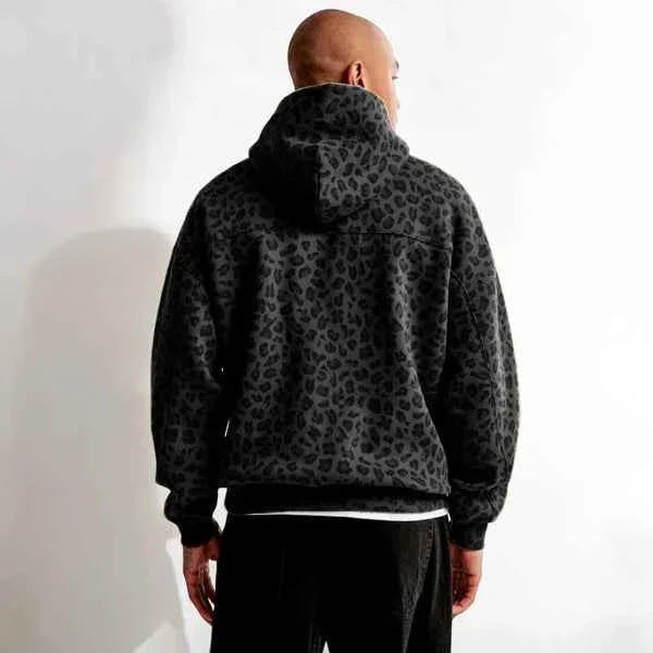 Unisex Kapuzenpullover mit Kängurutasche und Allovermuster-unisex-Alpenkind