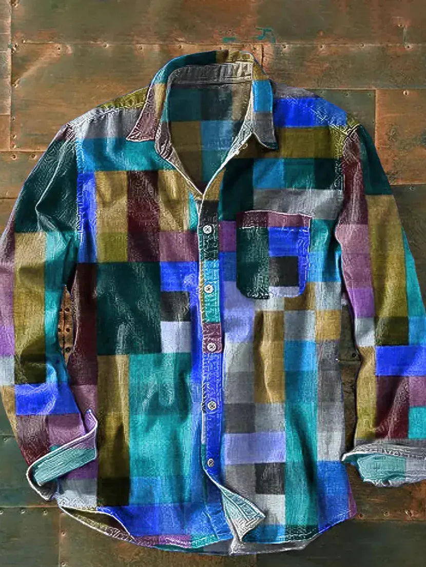 Hemd Herren langarm Patchwork
