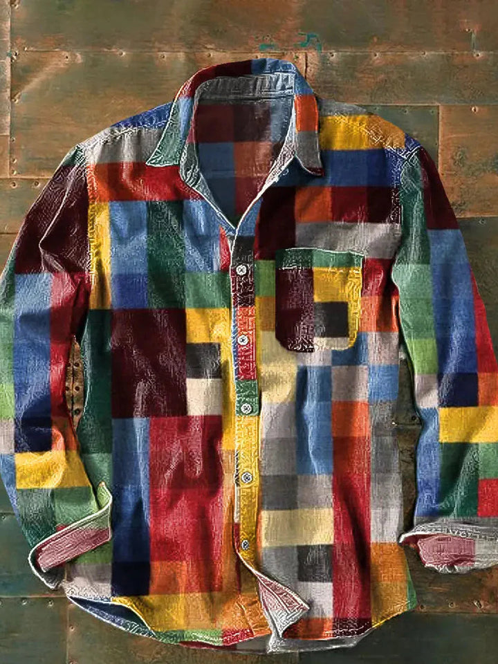 Hemd Herren langarm Patchwork