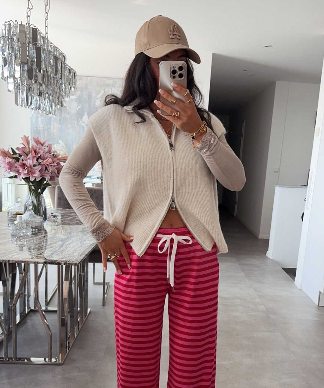 Stoffhose Leonita Rot Pink Ladypolitan ♡