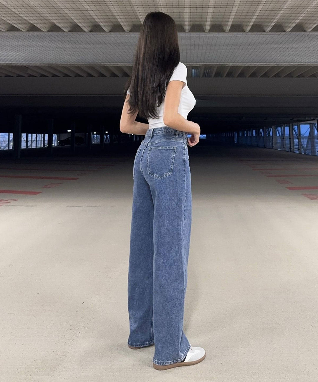 Stretch Straight Leg Jeans Galia Blau Ladypolitan ♡