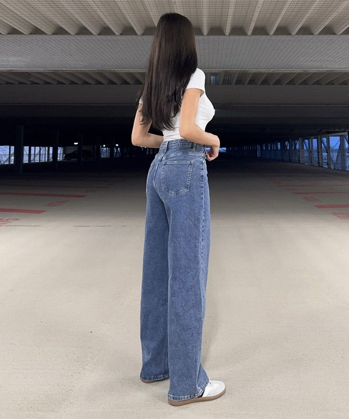 Stretch Straight Leg Jeans Galia Blau Ladypolitan ♡