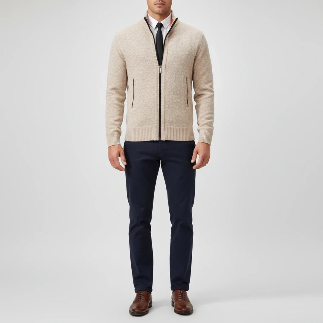 Christian | Herren Strickjacke mit Reißverschluss vorne
