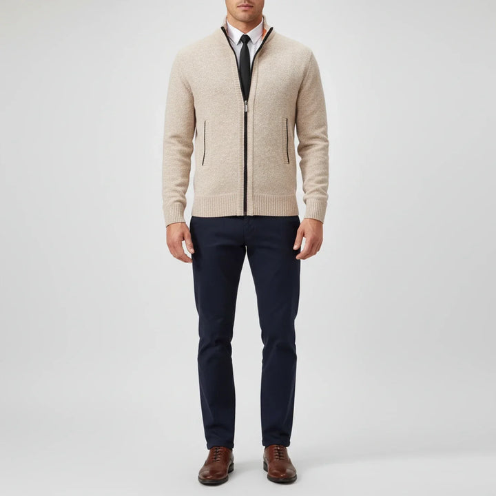 Christian | Herren Strickjacke mit Reißverschluss vorne