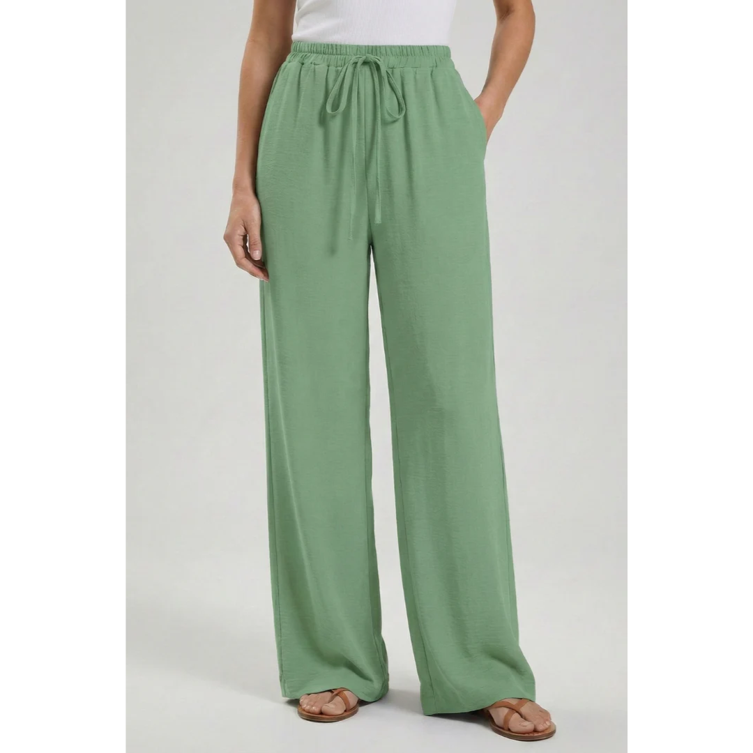 Charlotte | Damen Palazzo Hose Mit Kordelzug Für Freizeit