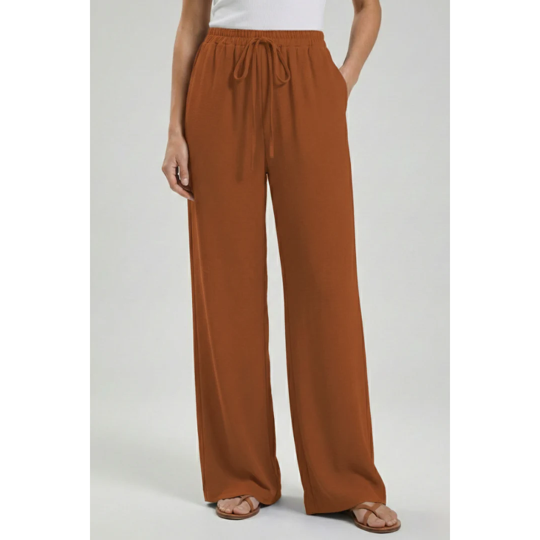 Charlotte | Damen Palazzo Hose Mit Kordelzug Für Freizeit