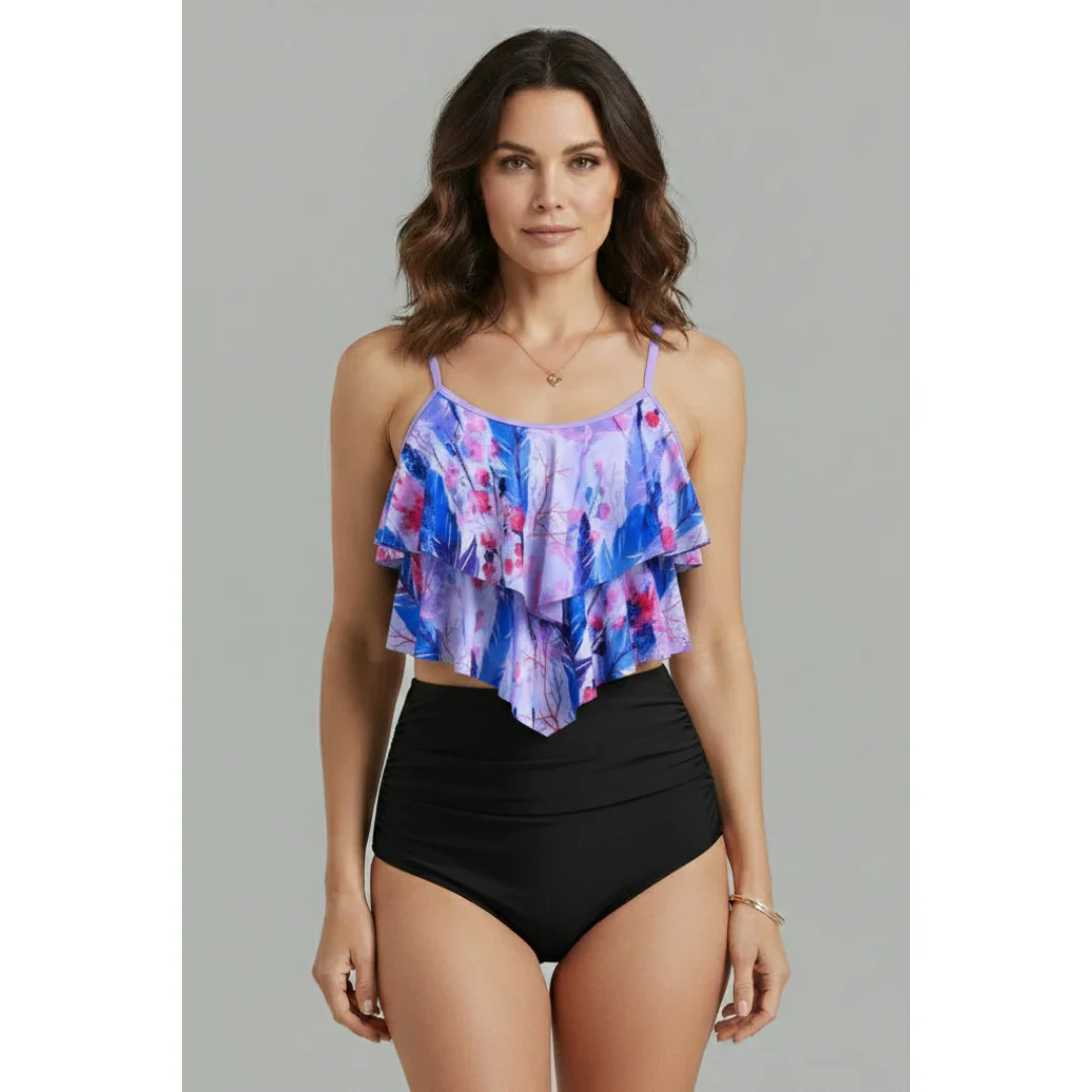 Veronika | Damen Tankini Zweiteiler Sommer Urlaub Elegant
