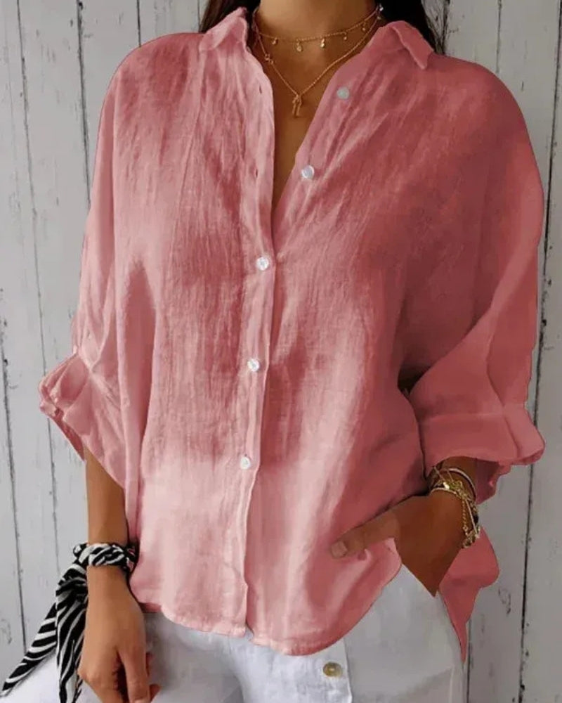 Vielseitige Damen Bluse mit Knopfleiste | Kurzarm