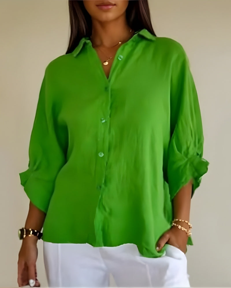 Vielseitige Damen Bluse mit Knopfleiste | Kurzarm