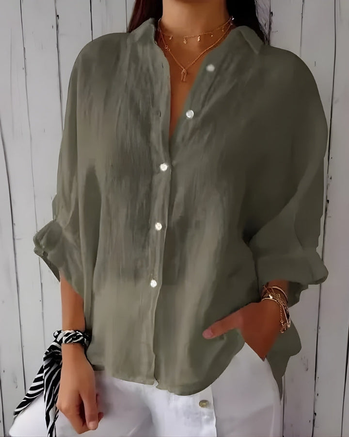 Vielseitige Damen Bluse mit Knopfleiste | Kurzarm