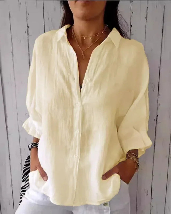 Vielseitige Damen Bluse mit Knopfleiste | Kurzarm
