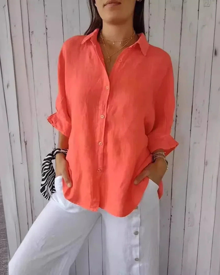 Vielseitige Damen Bluse mit Knopfleiste | Kurzarm