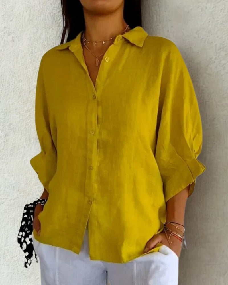 Vielseitige Damen Bluse mit Knopfleiste | Kurzarm