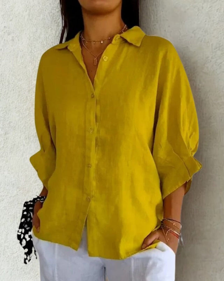 Vielseitige Damen Bluse mit Knopfleiste | Kurzarm