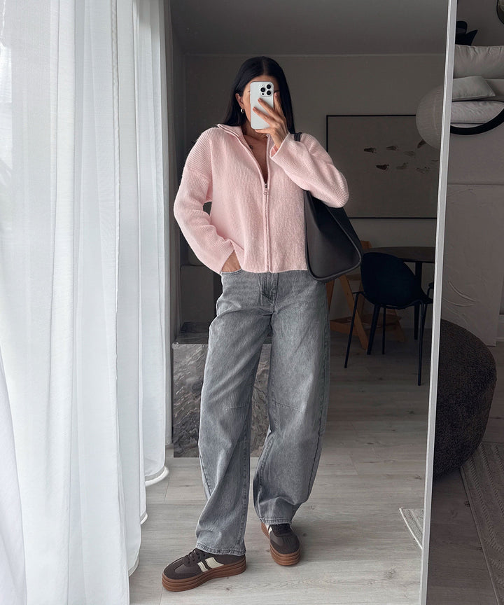 Stretch Barrel Jeans Jeya Grau Ladypolitan ♡