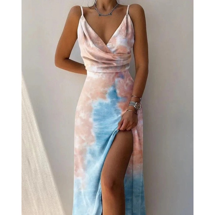 Waltraud | Damen Sommerkleid Maxi Mit Muster