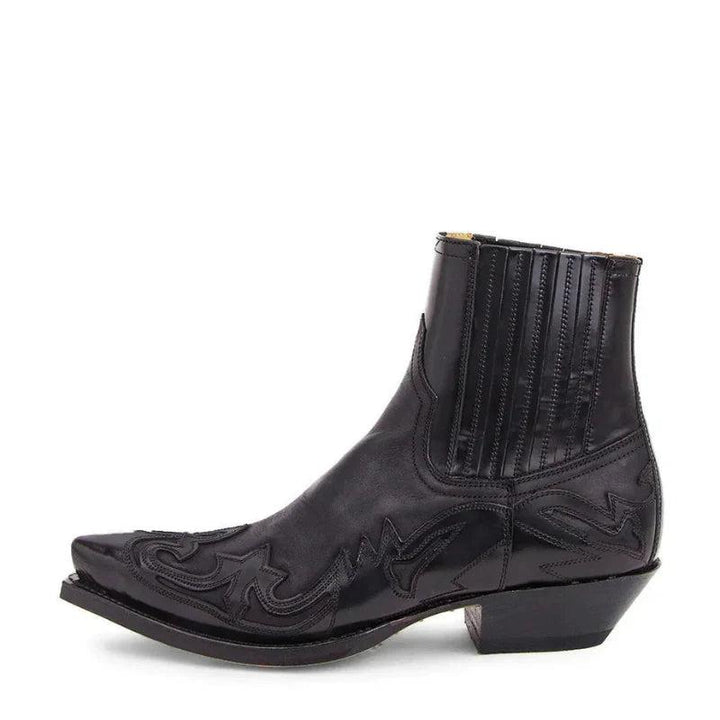 Western Stiefeletten für Herren mit Ziernähten und Absatz-Men Footwear-Alpenkind