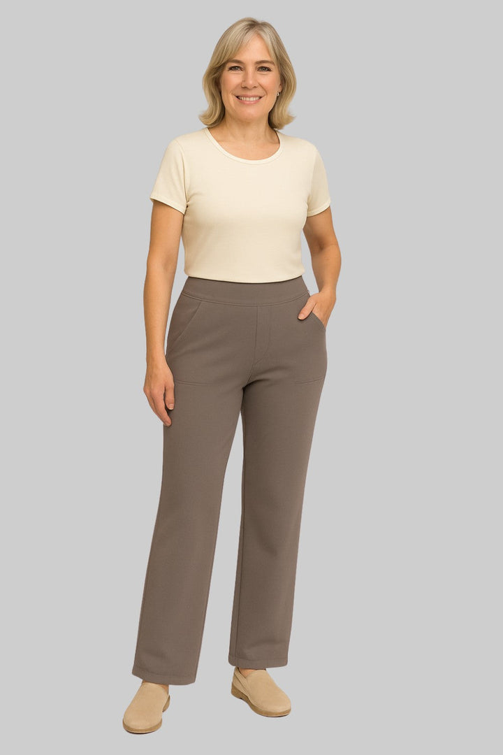 Damen-Stretchhose mit hoher Taille und Taschen