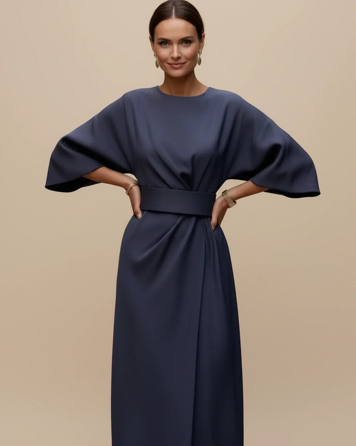 Isabella – Women's Elegant Belted Dress with Lantern Sleeves - Image 8