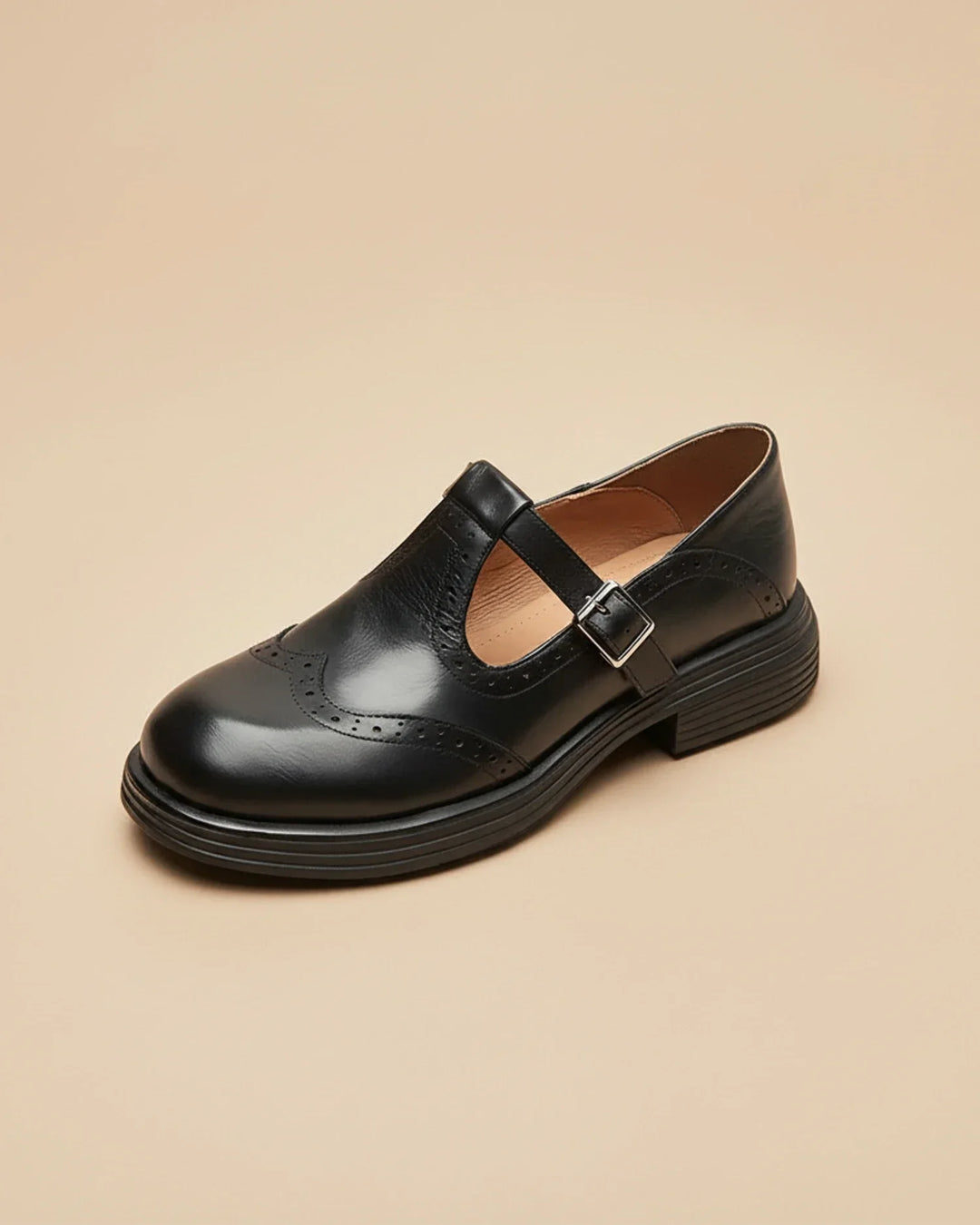 Hannah – Women's Mary Jane Leather T-Strap Shoes - Image 4