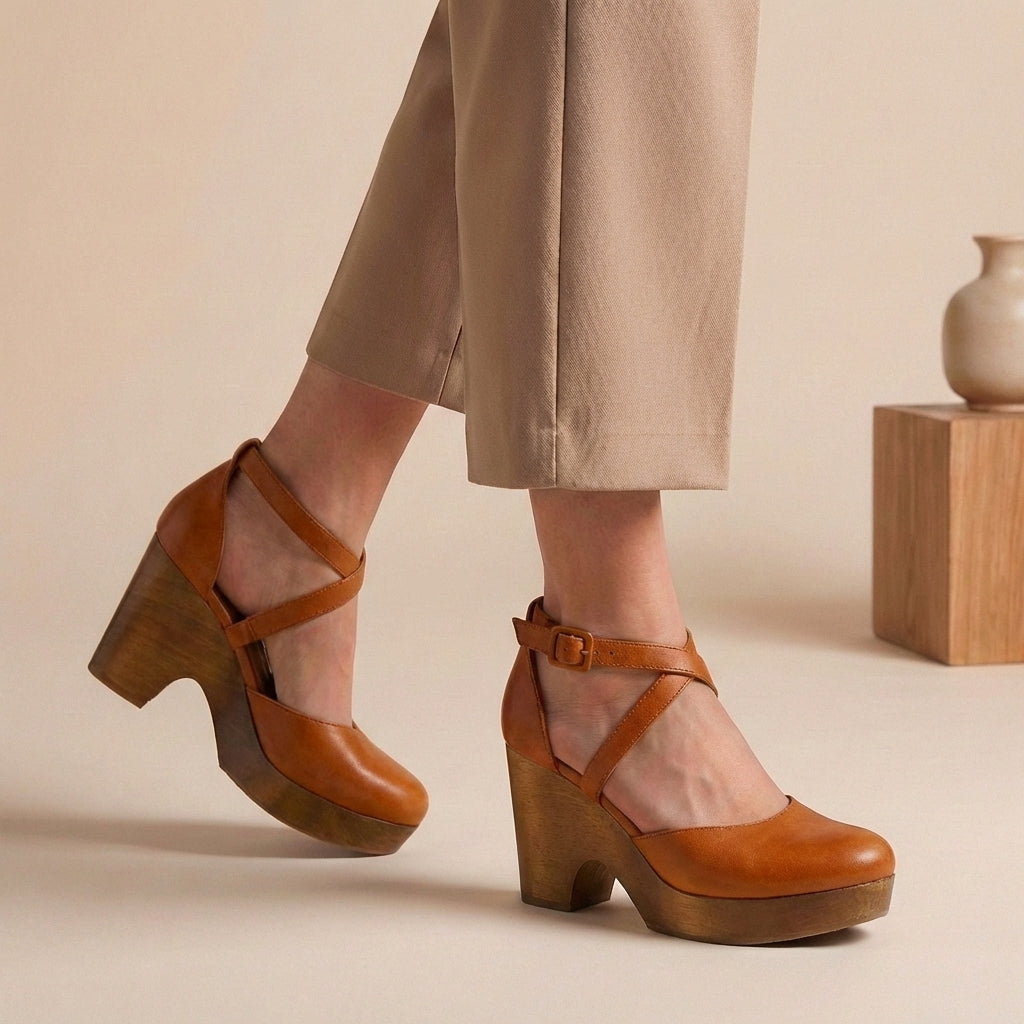 Edith | Damen Blockabsatz Riemen Plattform Heels