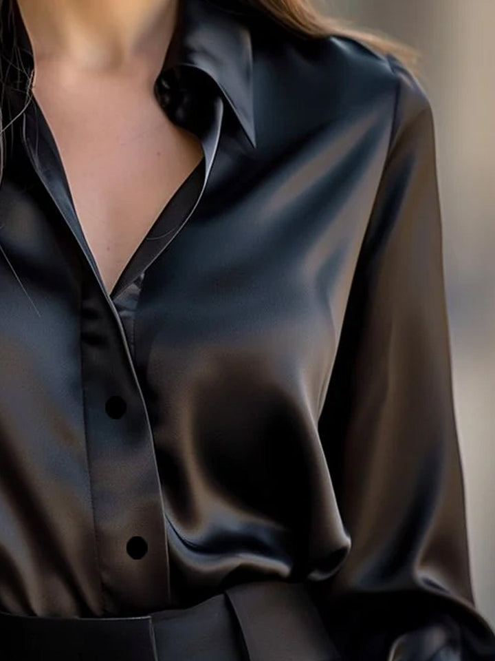 Vanessa – Elegant Satin Blouse for Women - Image 2