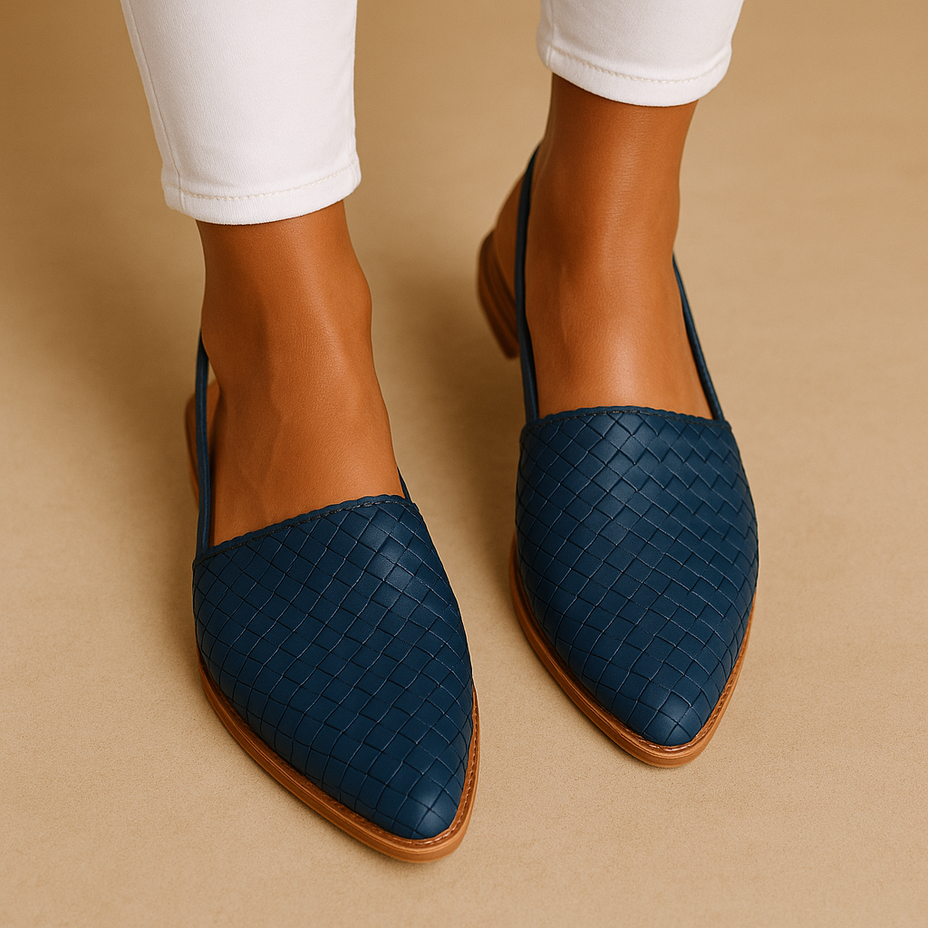 Gewebte Ballerinas mit geschlossener Spitze für Damen