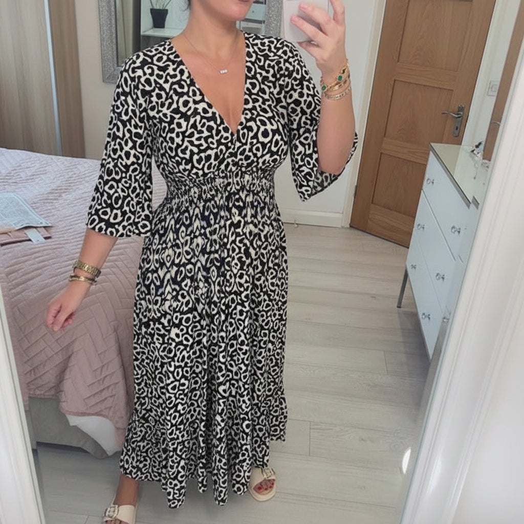 Lässiges V-Ausschnitt Sommerkleid – Leicht & Bequem
