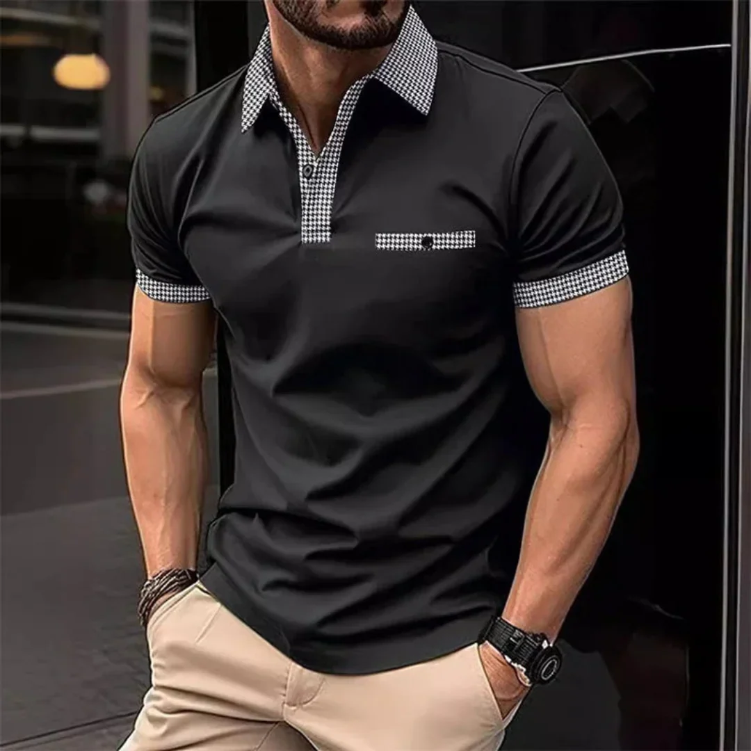 Yannik | Herren Poloshirt Mit Taschen Karo Alltag