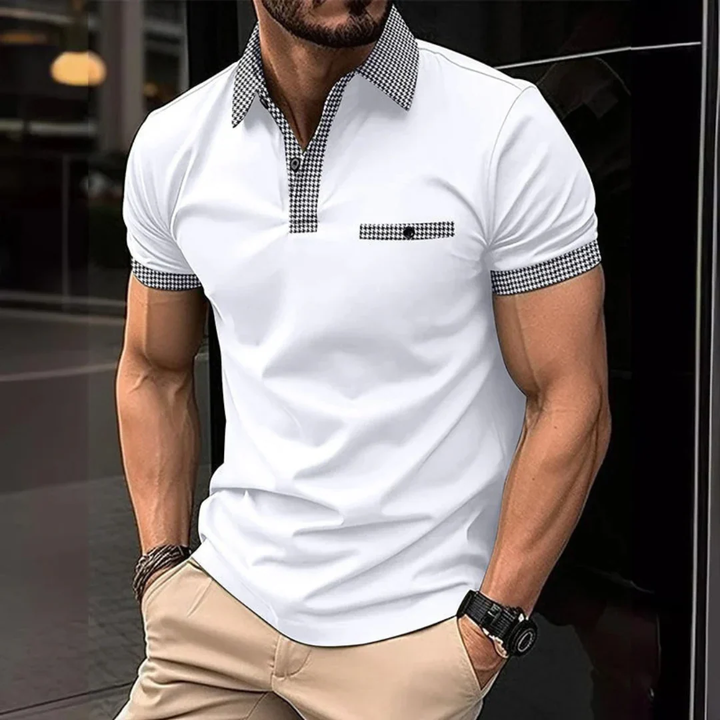 Yannik | Herren Poloshirt Mit Taschen Karo Alltag