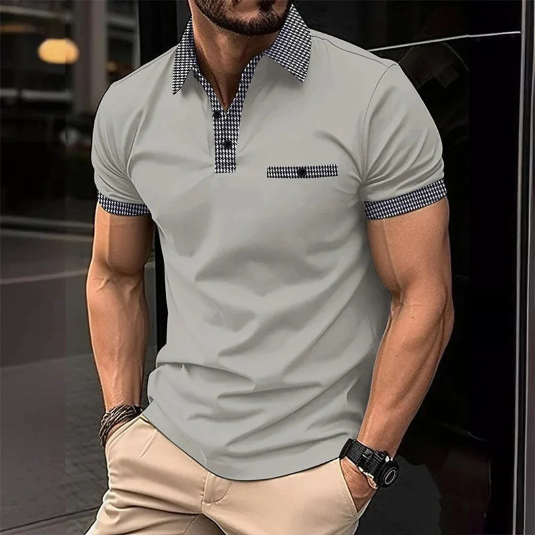 Yannik | Herren Poloshirt Mit Taschen Karo Alltag