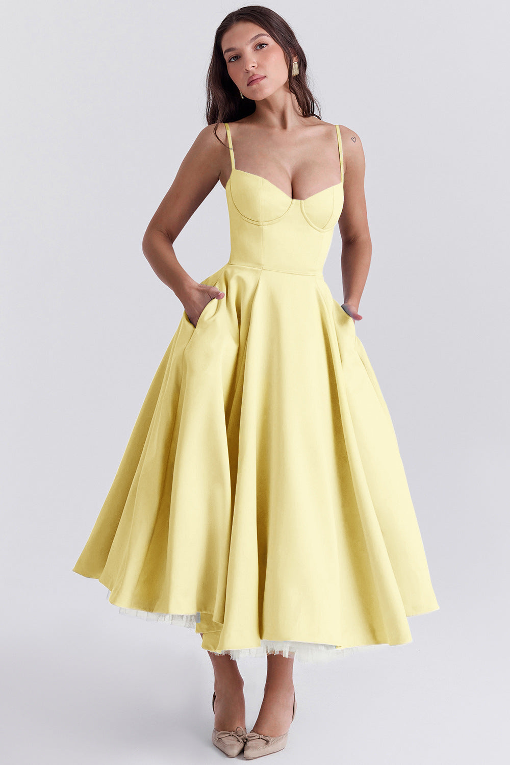Sommerkleid Damen Midilänge Bustier