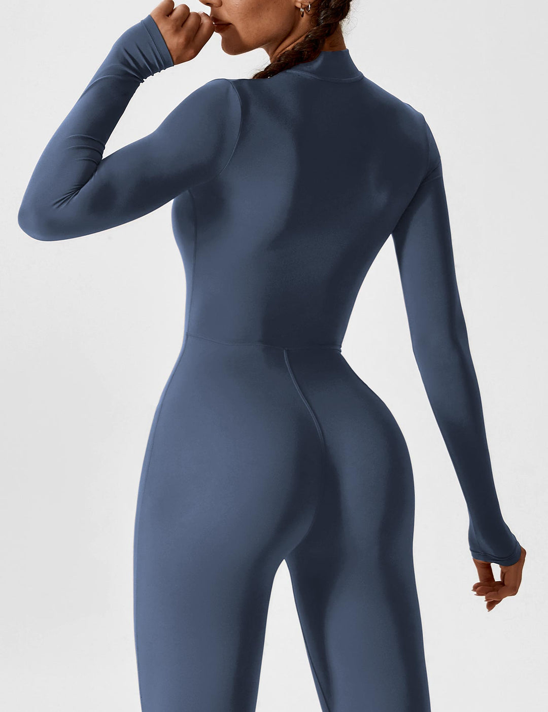 Carolin | Damen Frühlings Stretch Zip-Up Jumpsuit