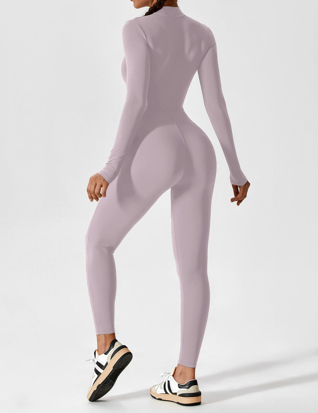 Carolin | Damen Frühlings Stretch Zip-Up Jumpsuit