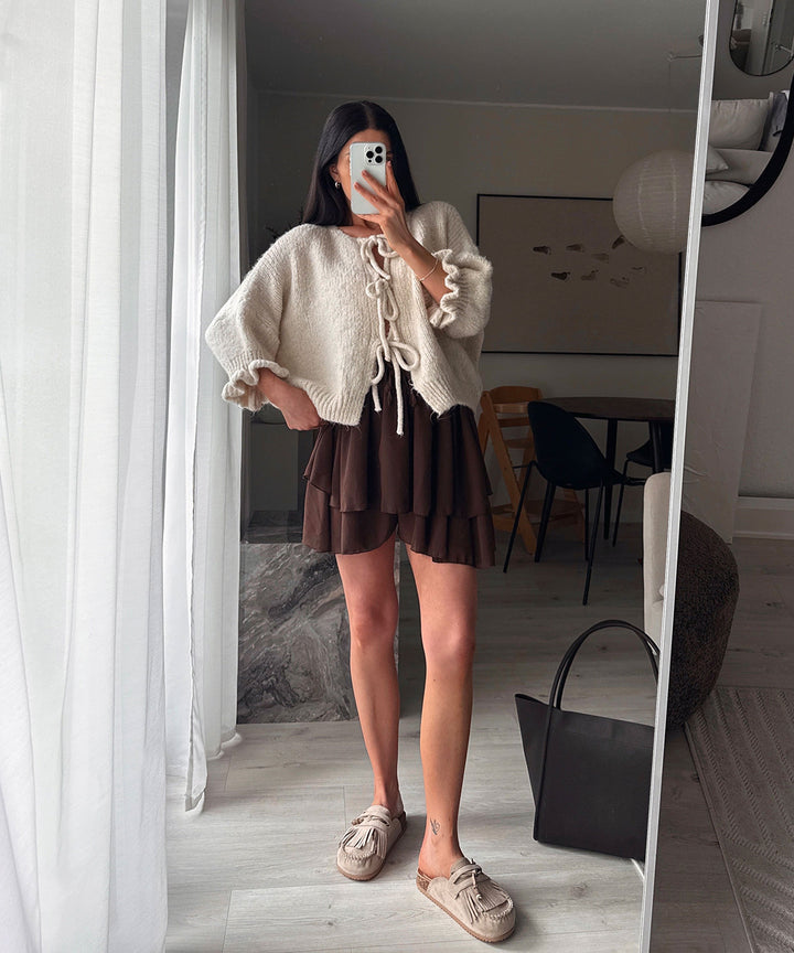 Cardigan Schleife Fia Dreiviertel Beige Ladypolitan ♡