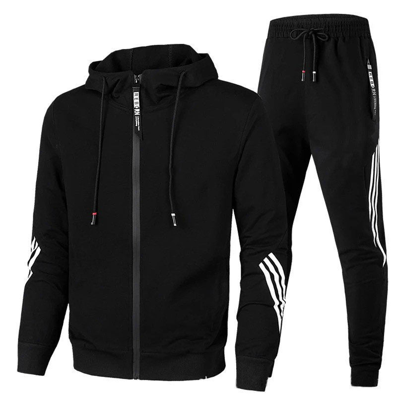 Schwarz | Eleganter Trainingsanzug für Herren