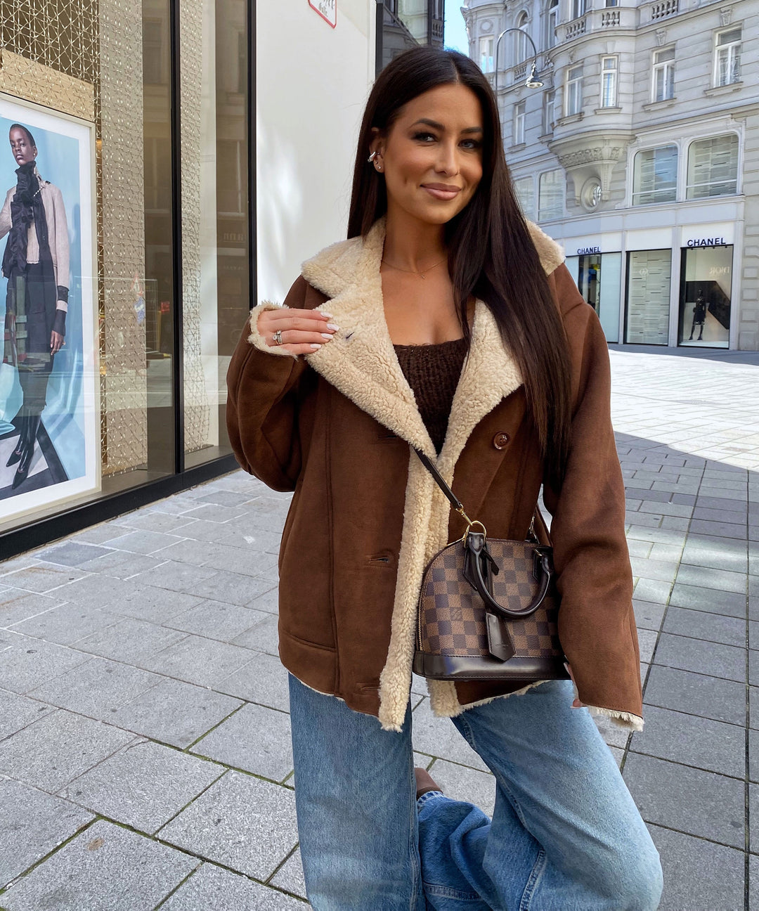 Lederjacke Penny braun