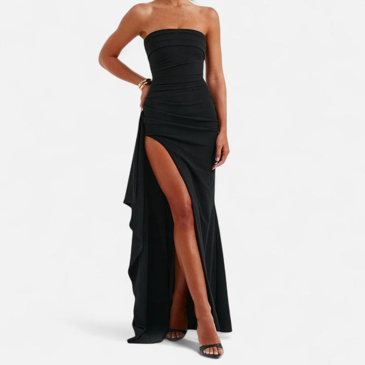 Strapless-Abendkleid für Damen mit Schlitz