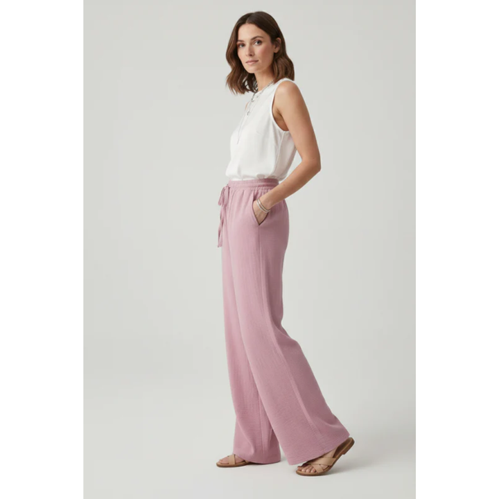 Mathilda | Damen Palazzo Hose Mit Kordelzug Für Freizeit