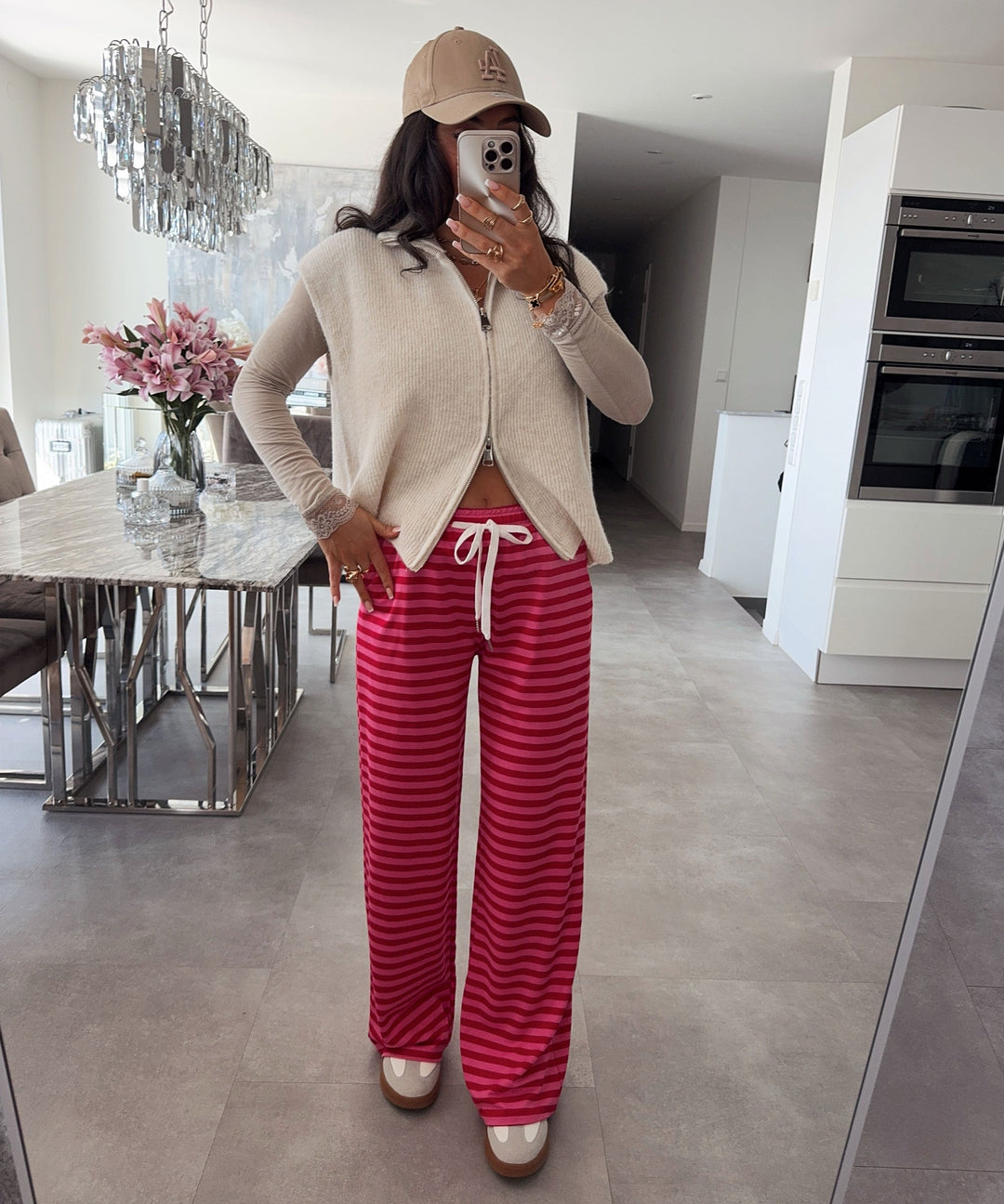 Stoffhose Leonita Rot Pink Ladypolitan ♡