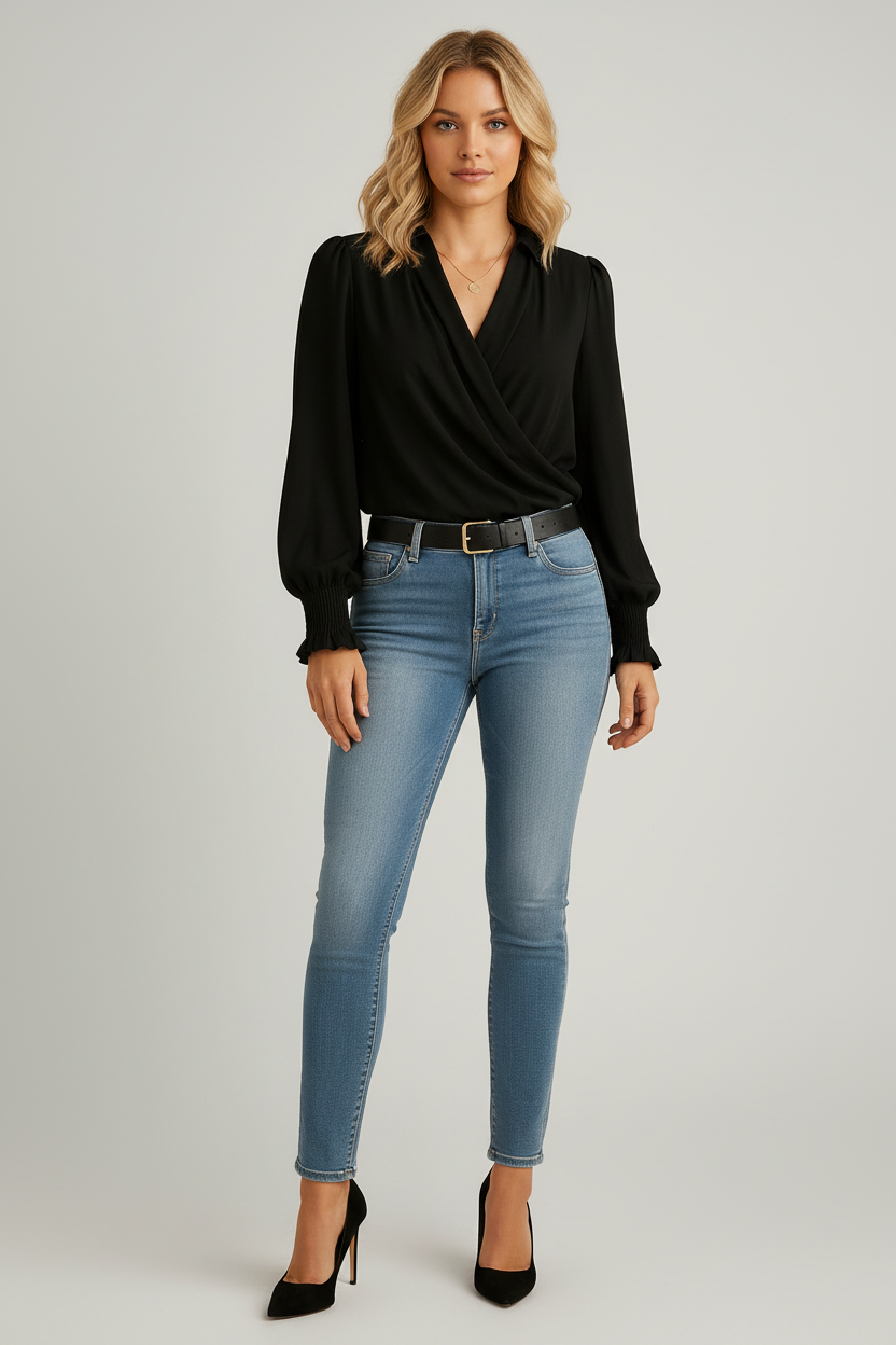 Chloe – Women’s Elegant Wrap Blouse - Image 2